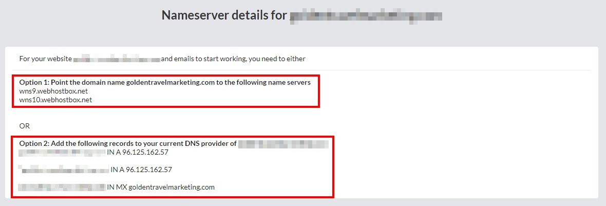 name server details